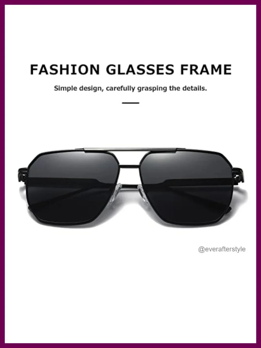 Polarized Square Sunglasses UV Protection Stainless Steel Frame
